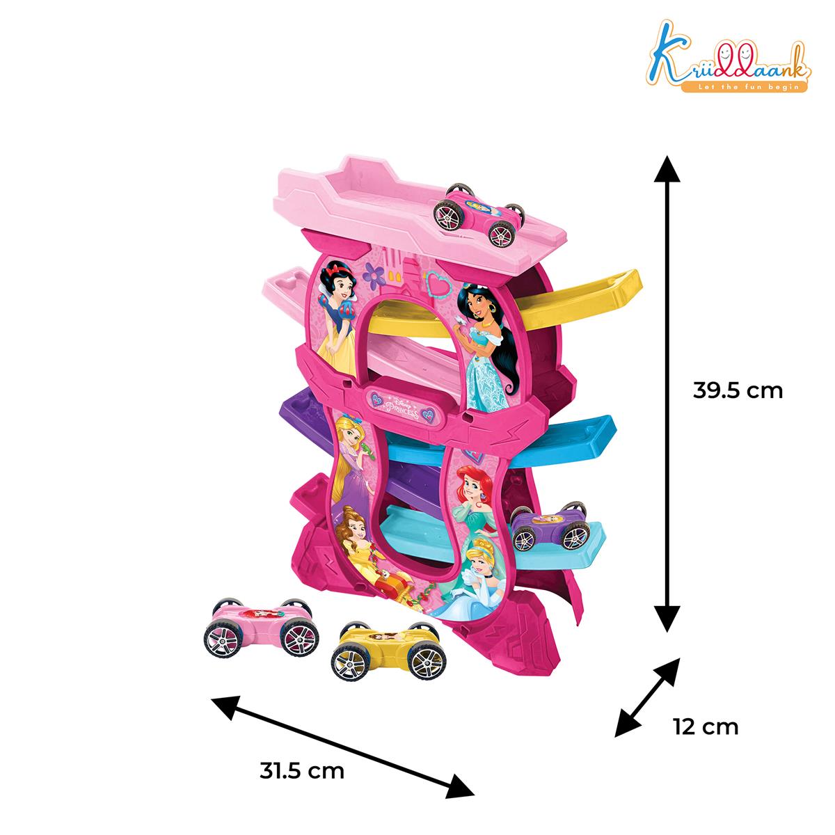 Kriiddaank Princess Zig Zag Zoomer Ramp Racer Car Track for Toddlers Pink