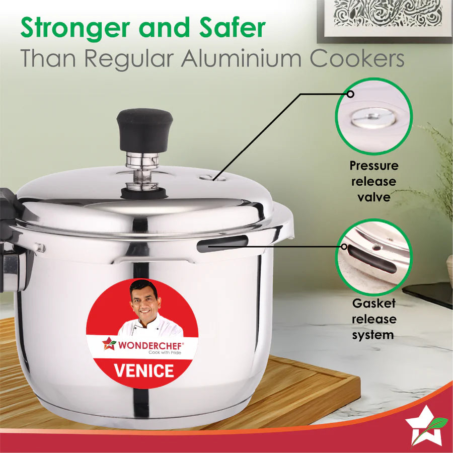 Wonderchef Venice Stainless-steel Pressure Cooker | Outer Lid