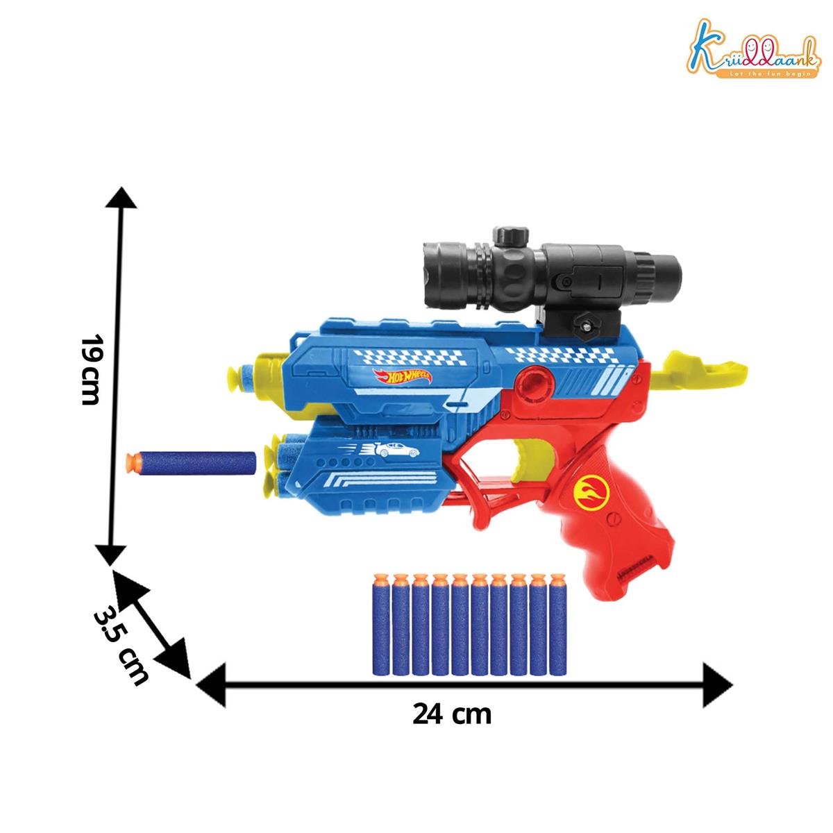 HW Thunder Storm Strike Blaster Toy Gun with Laser Pointer & 10 Soft EVA Darts, High-Velocity Multi
