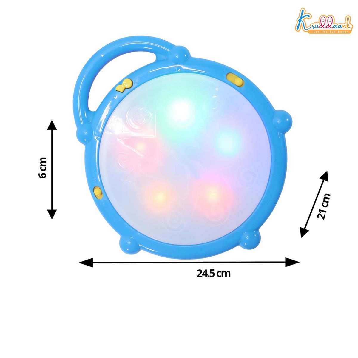 Kriiddaank Hasbro Peppa Pig Theme Flash Drum Musical Toy with 3D LED Lights