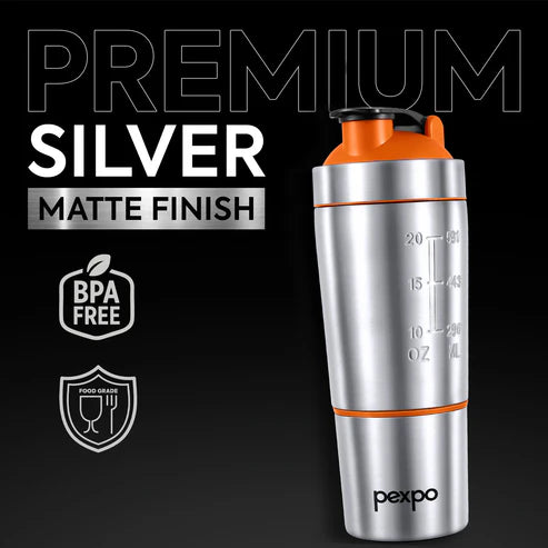 Pexpo Kinetic Stainless Steel Shaker with extra Compartment