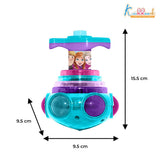 Kriiddaank Frozen Dizzy Glow Top - LED Light & Music Spinning Top Toy for Kids,