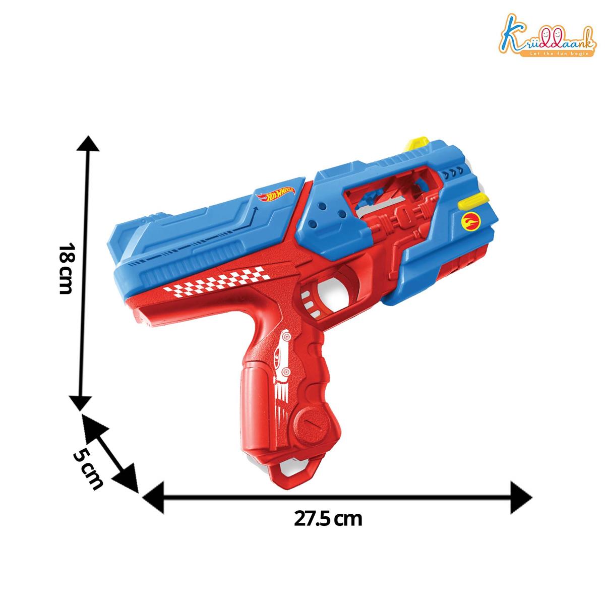 kriiddaank Hot Wheels Dynamo Blaster Toy Gun with 22 Soft Foam Bullets & 12-Dart Cartridge, Long Range Action