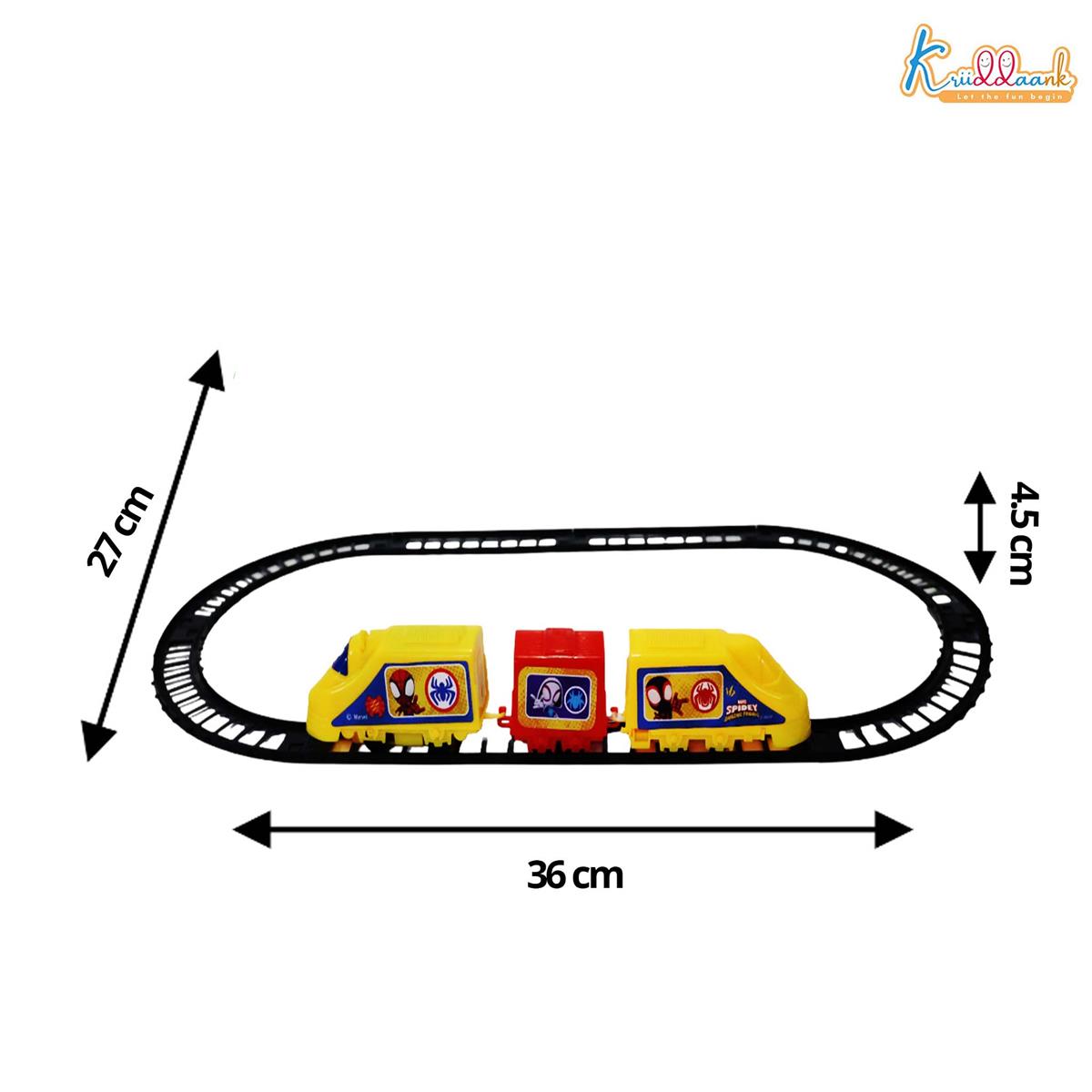 Kriiddaank Marvel Spiderman Train Set for Boys - 11 Piece Yellow
