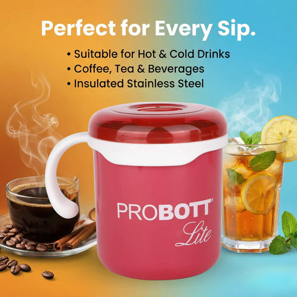 Probott lite Cuppa Stainless Steel Mug Pink 280ML