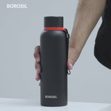 Borosil Trek Pride Proud Indian Double Wall Bottle, Black 700ML