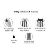 Probott Stainless Steel Water Bottle Silver 600ml