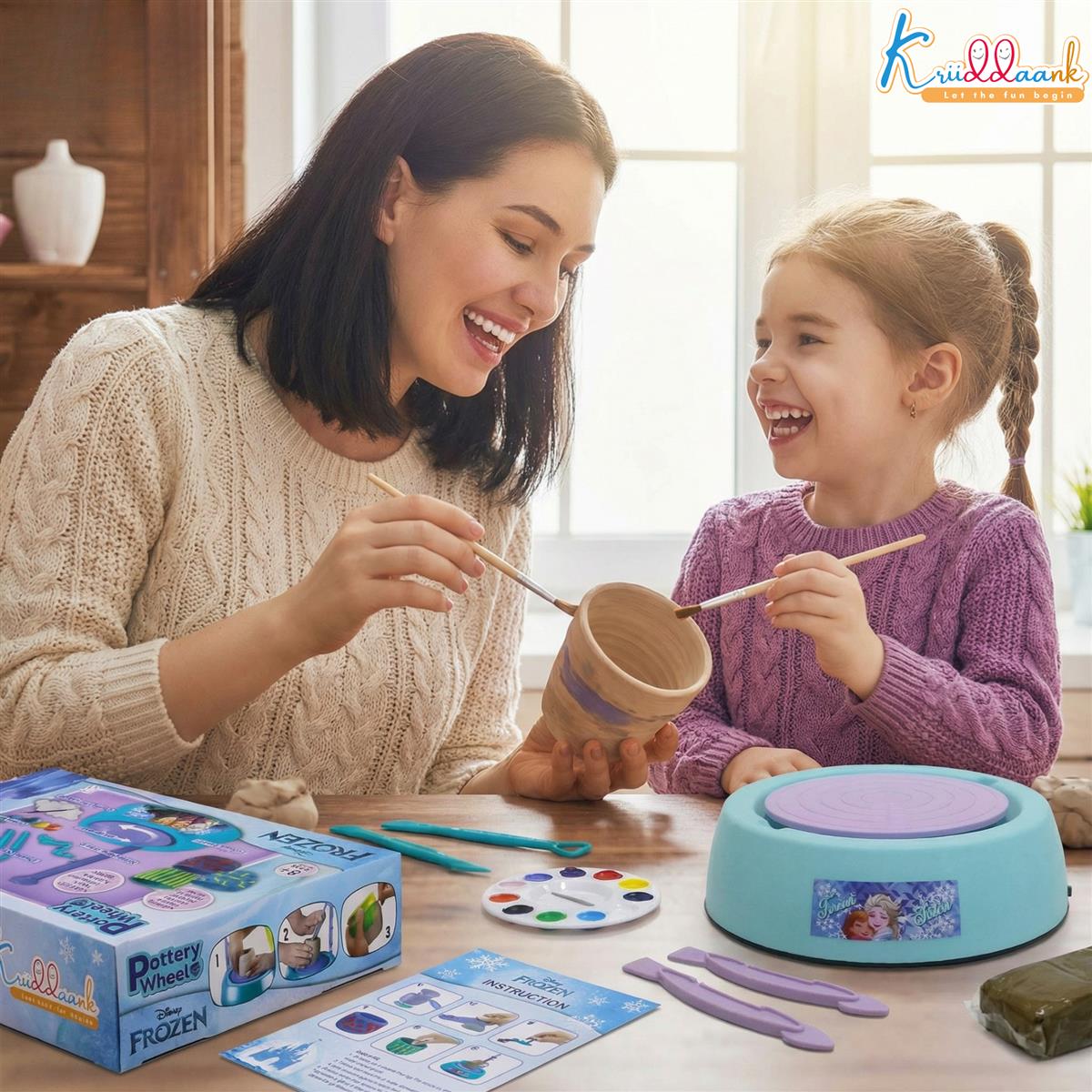 Kriiddaank Frozen Theme Pottery Wheel Kit for Kids