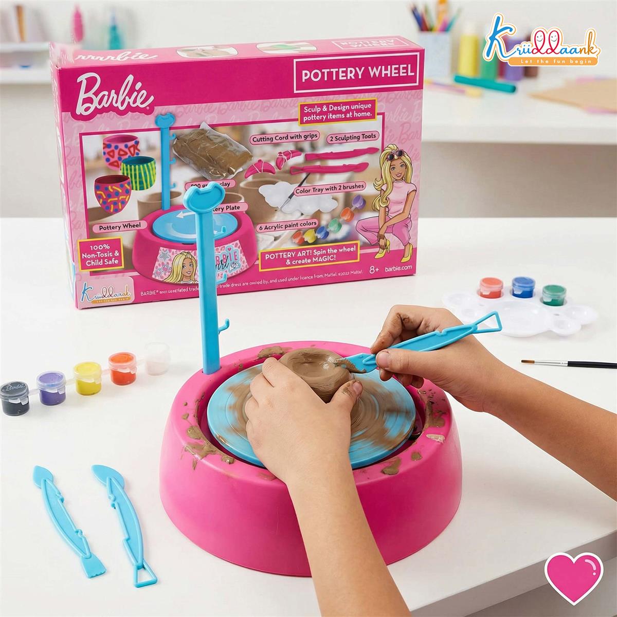 Kriiddaank Mattel Barbie Theme Pottery Wheel
