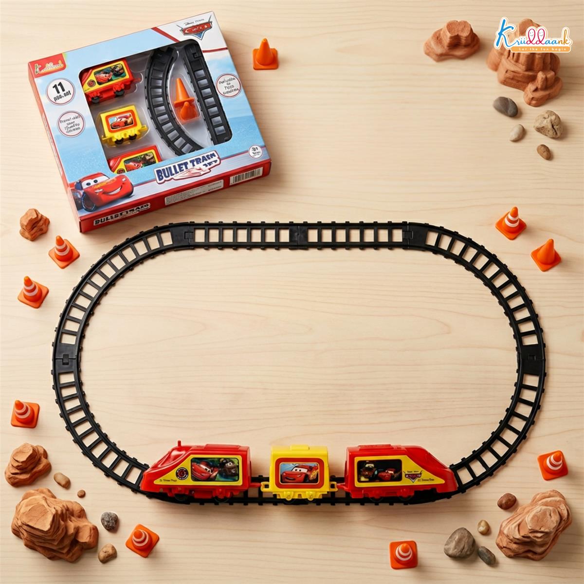 Kriiddaank Disney Pixar Cars Train Set- 11 Piece