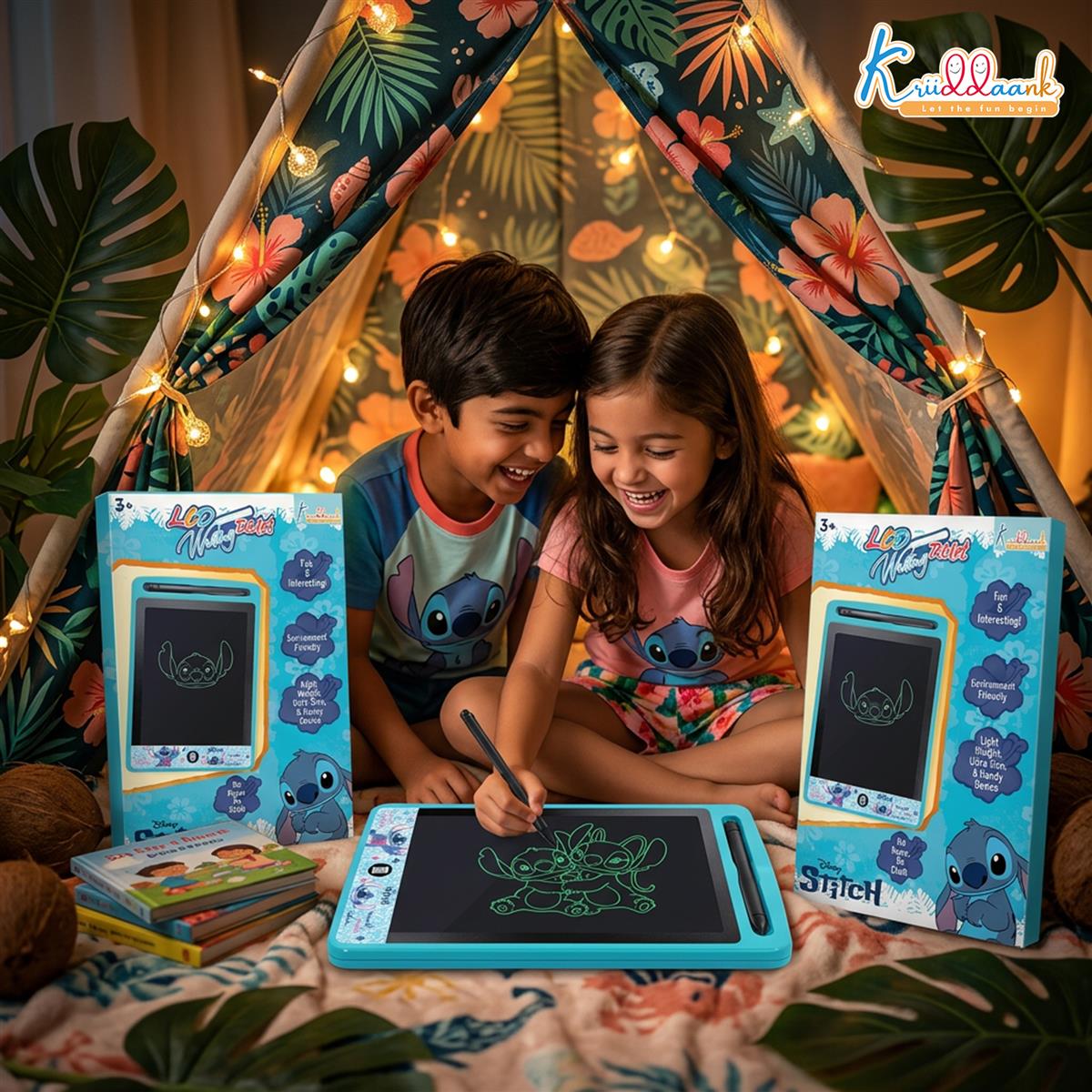 Kriiddaank Stitch Theme LCD Writing Tablet for Kids