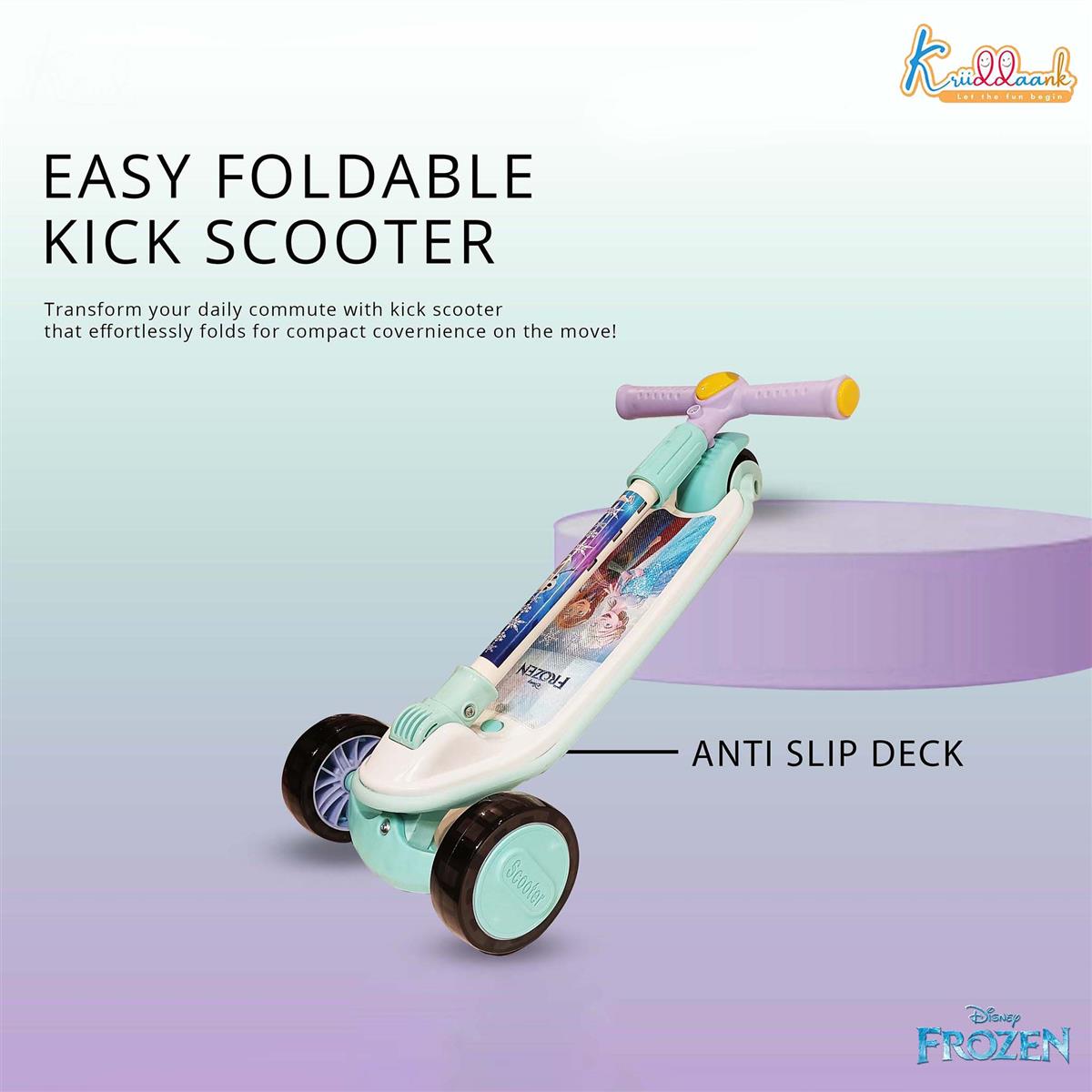 Kriiddaank Disney Frozen Adventure 3-Wheel Kick Scooter for Kids