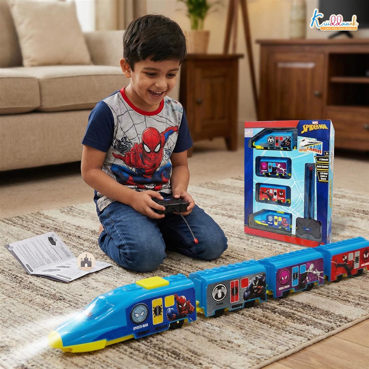Kriiddaank Spiderman Theme RC Train Toy for Kids