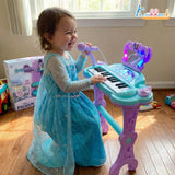Kriiddaank Frozen-Themed Little Pianist Keyboard with Microphone & Stool