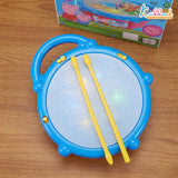 Kriiddaank Hasbro Peppa Pig Theme Flash Drum Musical Toy with 3D LED Lights