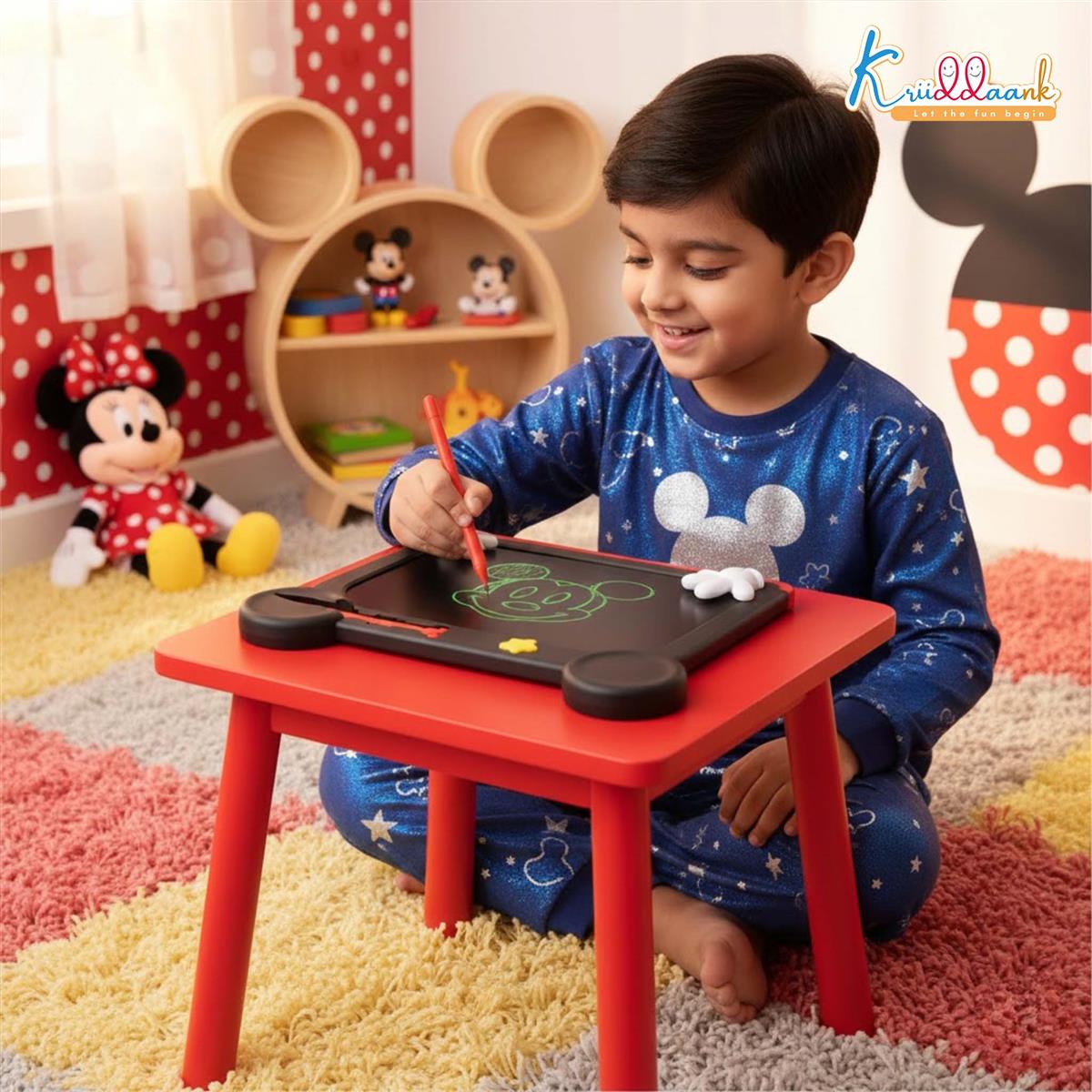 Kriiddaank Mickey Disney LCD Writing Magic Tablet 9 Inch, Red