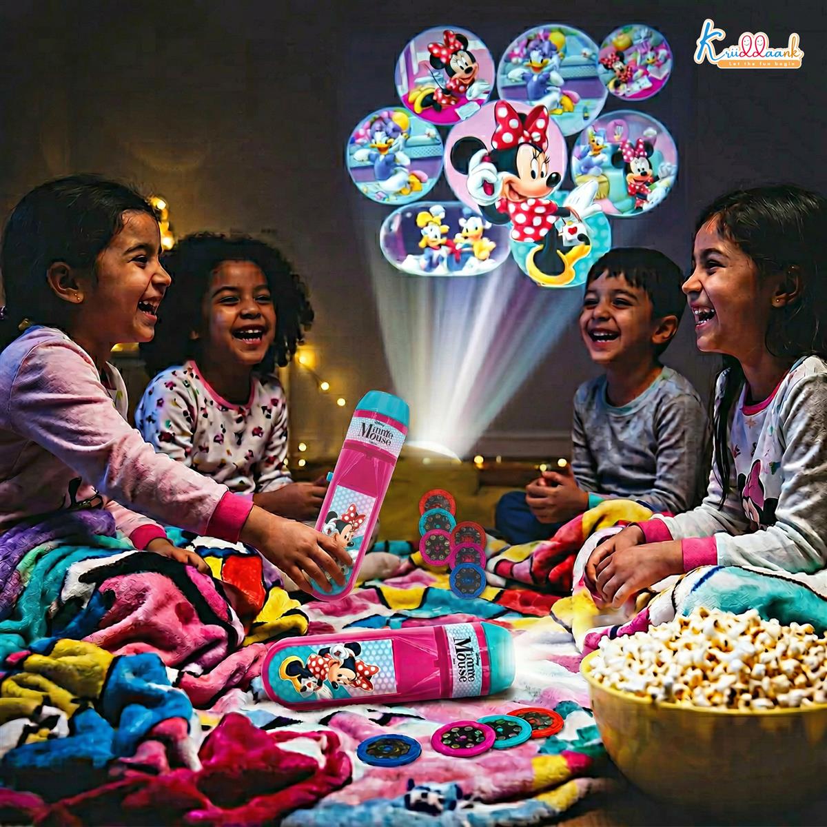 Kriiddaank Disney Minnie Mouse Projector Torch Flashlight for Kids