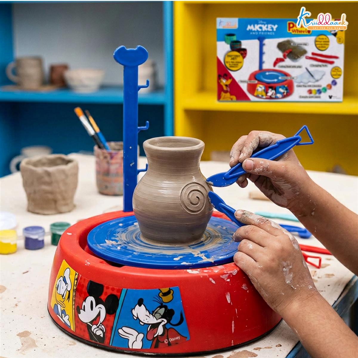 Kriiddaank Disney Mickey Mouse Pottery Wheel Modeling Set