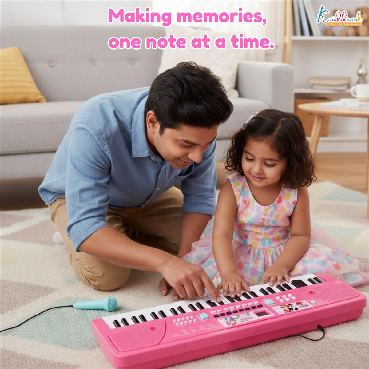 Kriiddaank Disney Minnie Mouse 61-Key Keyboard Piano for Kids
