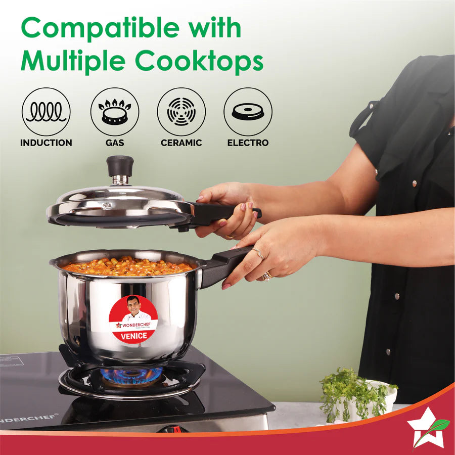 Wonderchef Venice Stainless-steel Pressure Cooker | Outer Lid