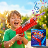 Kriiddaank Soft Aircraft Launcher Toy - Includes 4 Foam Glider Planes - Blue Manual Catapult Gun for Kids 3+ Years