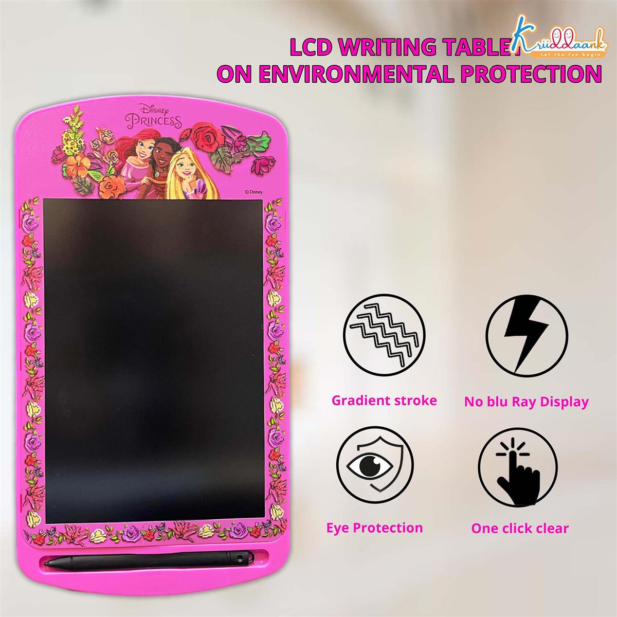 Kriiddaank Princess 10.5 Inch LCD Writing Tablet, Pink