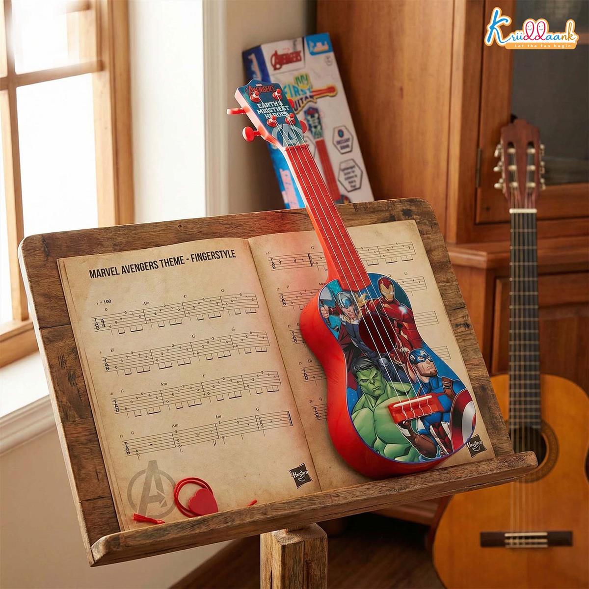 Kriiddaank Marvel Avengers Theme 4-String Guitar Toy for Kids