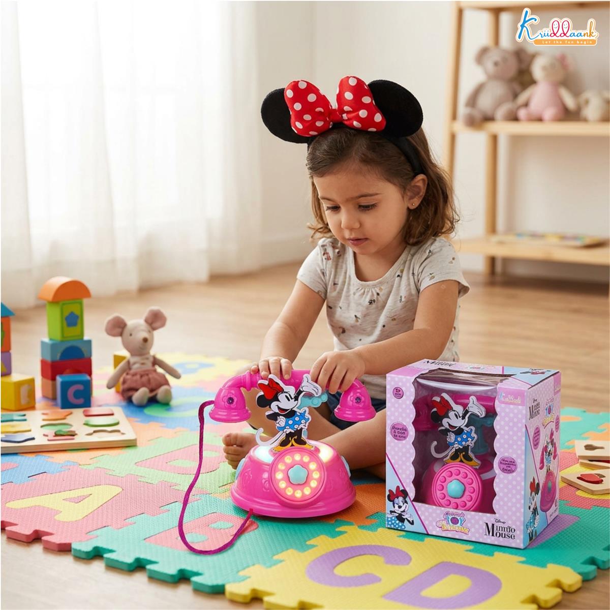 Kriiddaank Minnie Talking Telephone Toy for Kids  Pink