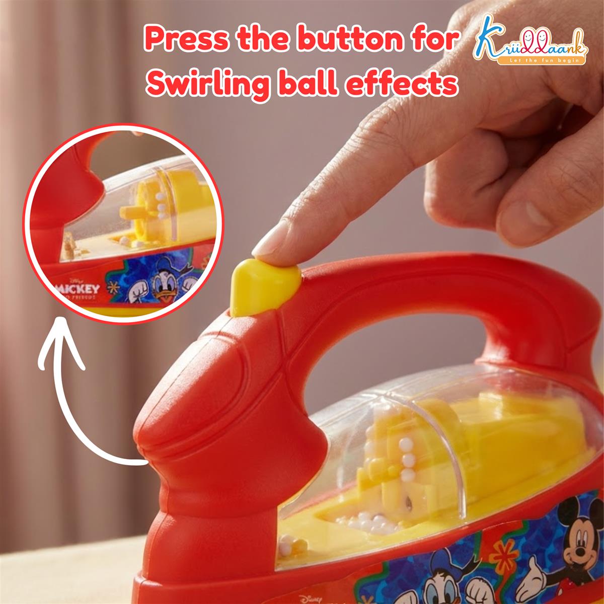 Kriiddaank Mickey Mouse Theme Pretend Play Iron Toy for Kids with Lights and Sound