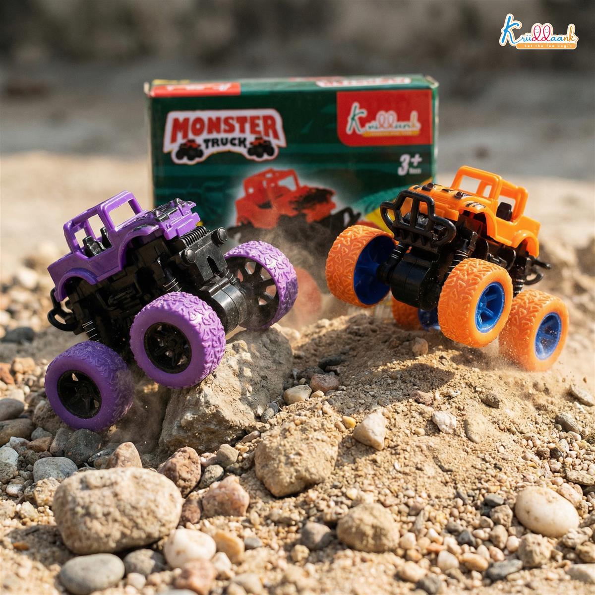 Kriddaank Pack of 2 4x4 Monster Truck for Kids