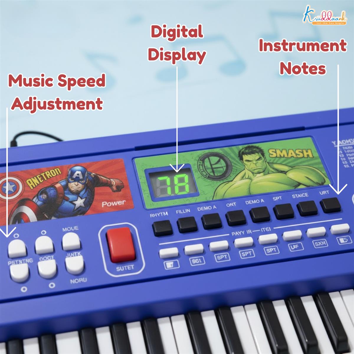 Kriiddaank Avengers Keyboard Piano for Kids - 61 Scale