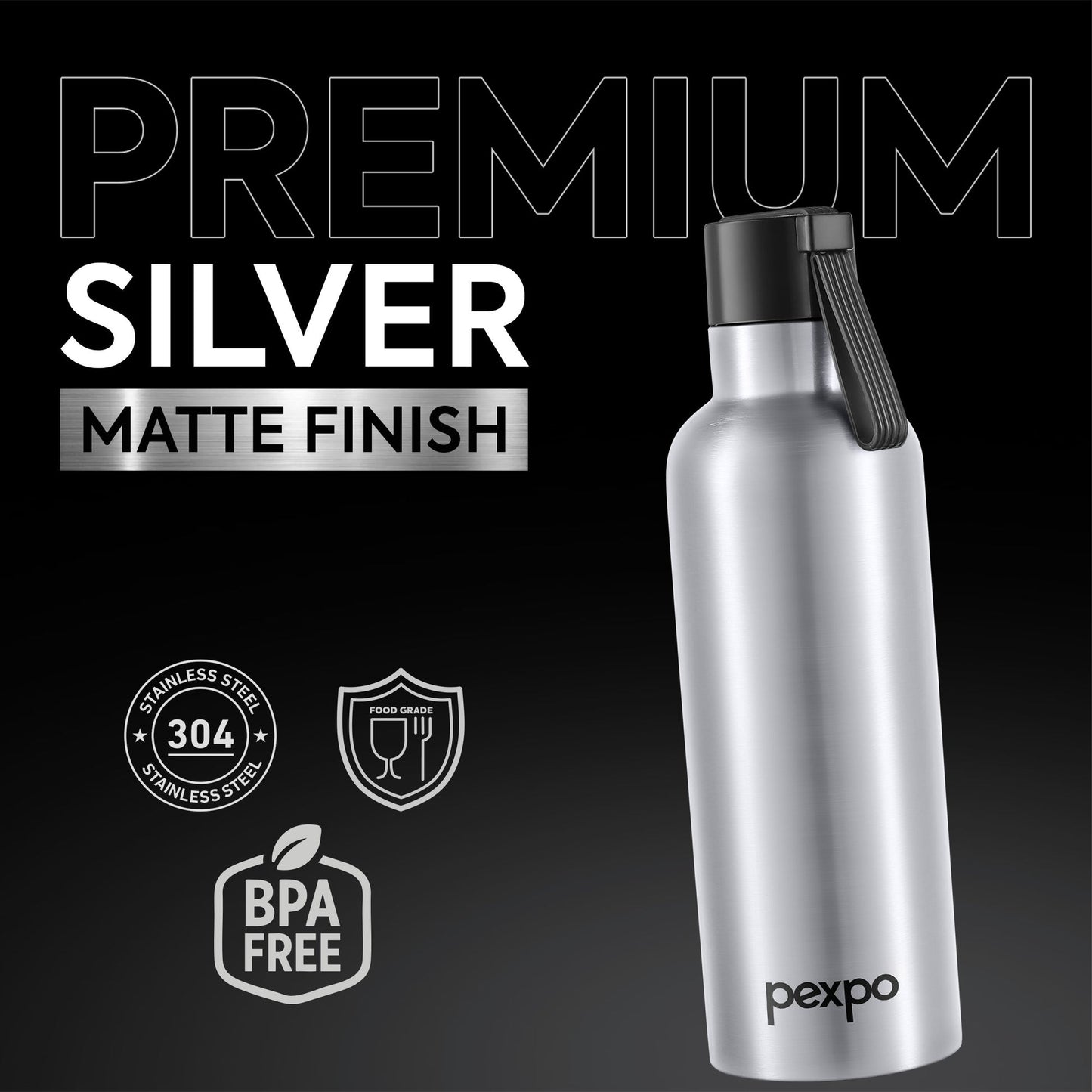 Pexpo Oslo Thermo Steel Bottle | Tri-Ply Vacuum Insulated Hot & Cold Flask | For Daily Use
