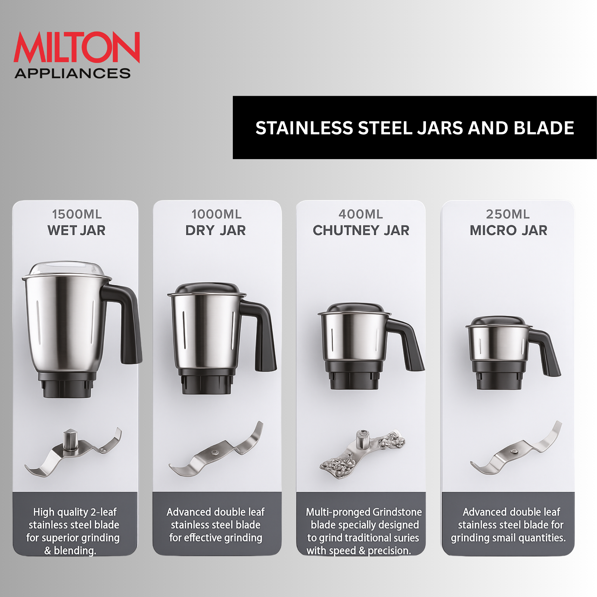 Milton Ascent Mixer Grinder 4 JAR