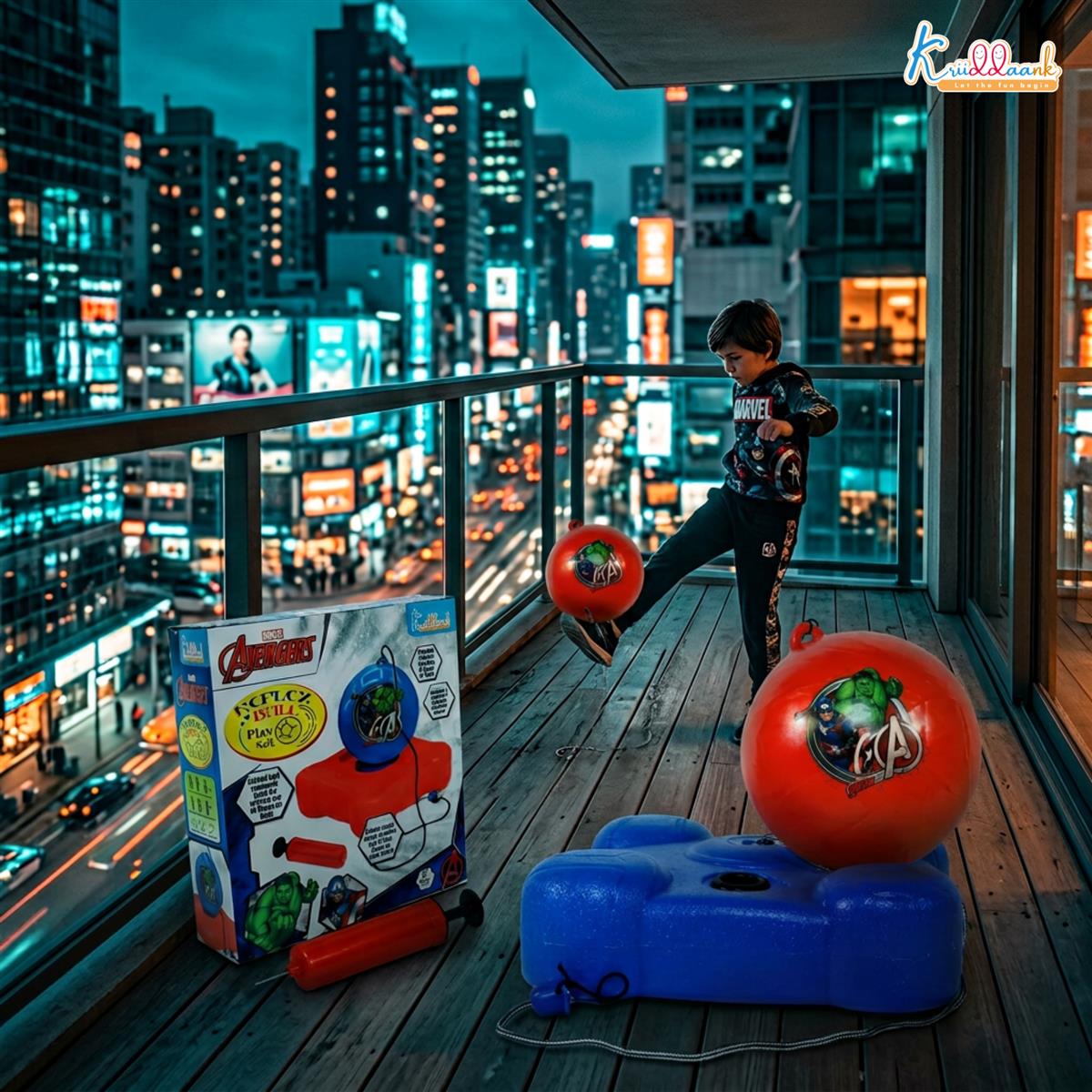 kriiddaank Marvel Avengers Reflex Soccer Ball - Solo Training Kit for Kids