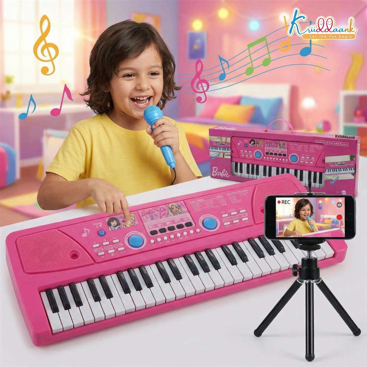Kriiddaank Barbie 50 Keys Musical Keyboard Piano for Kids