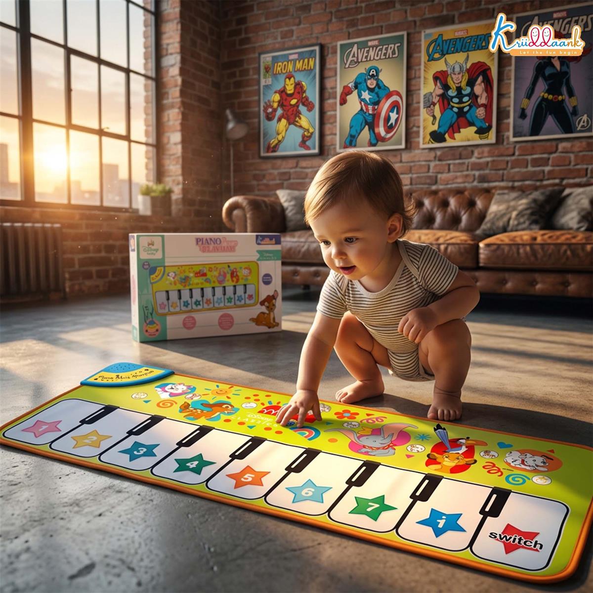 Kriiddaank Piano Music Play Mat for Kids - Classical Interactive Musical Floor Mat