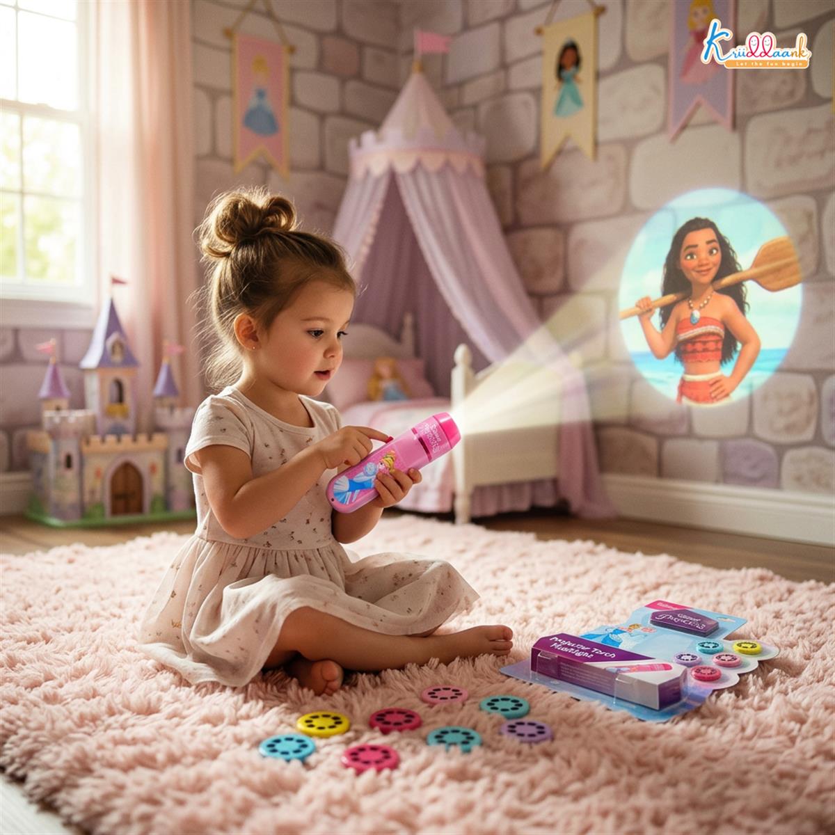Kriiddaank Disney Princess Projector Torch for Kids