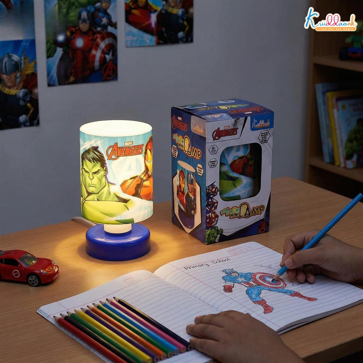 Kriiddaank Marvel Avengers Theme LED Table Lamp for Kids