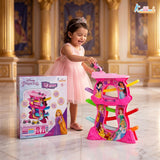 Kriiddaank Princess Zig Zag Zoomer Ramp Racer Car Track for Toddlers Pink