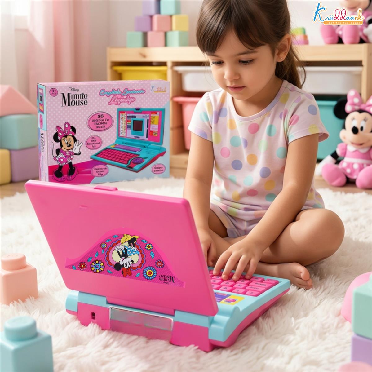 Kriiddaank Minnie Theme Educational Laptop for Kids