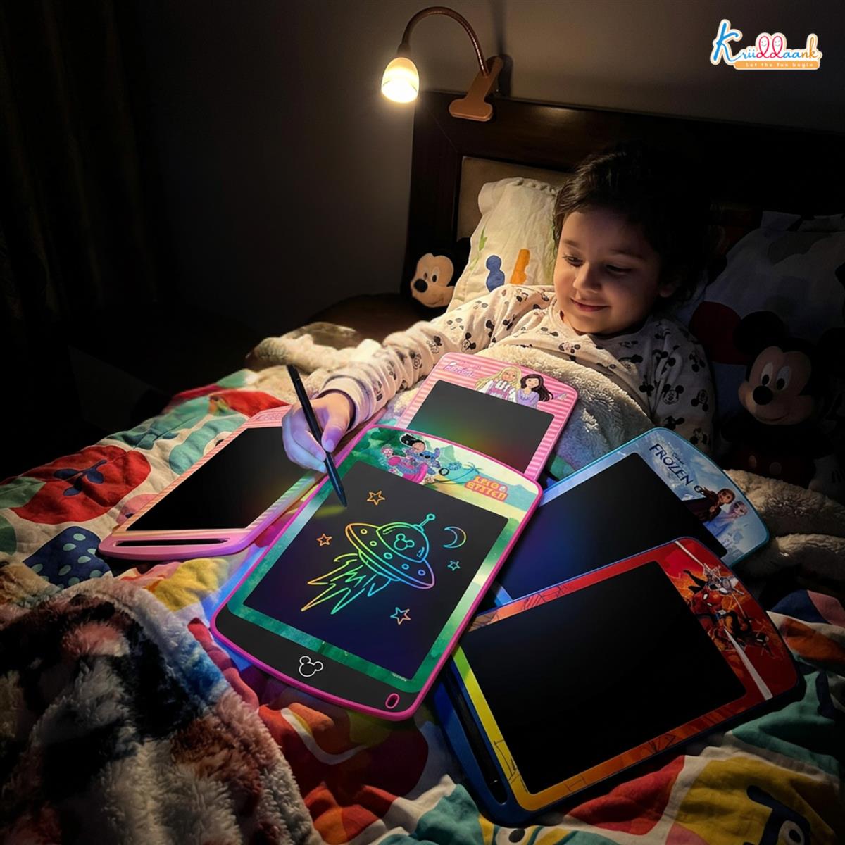 Kriiddaank Pack of 4 LCD Writing Tablet Multicolor
