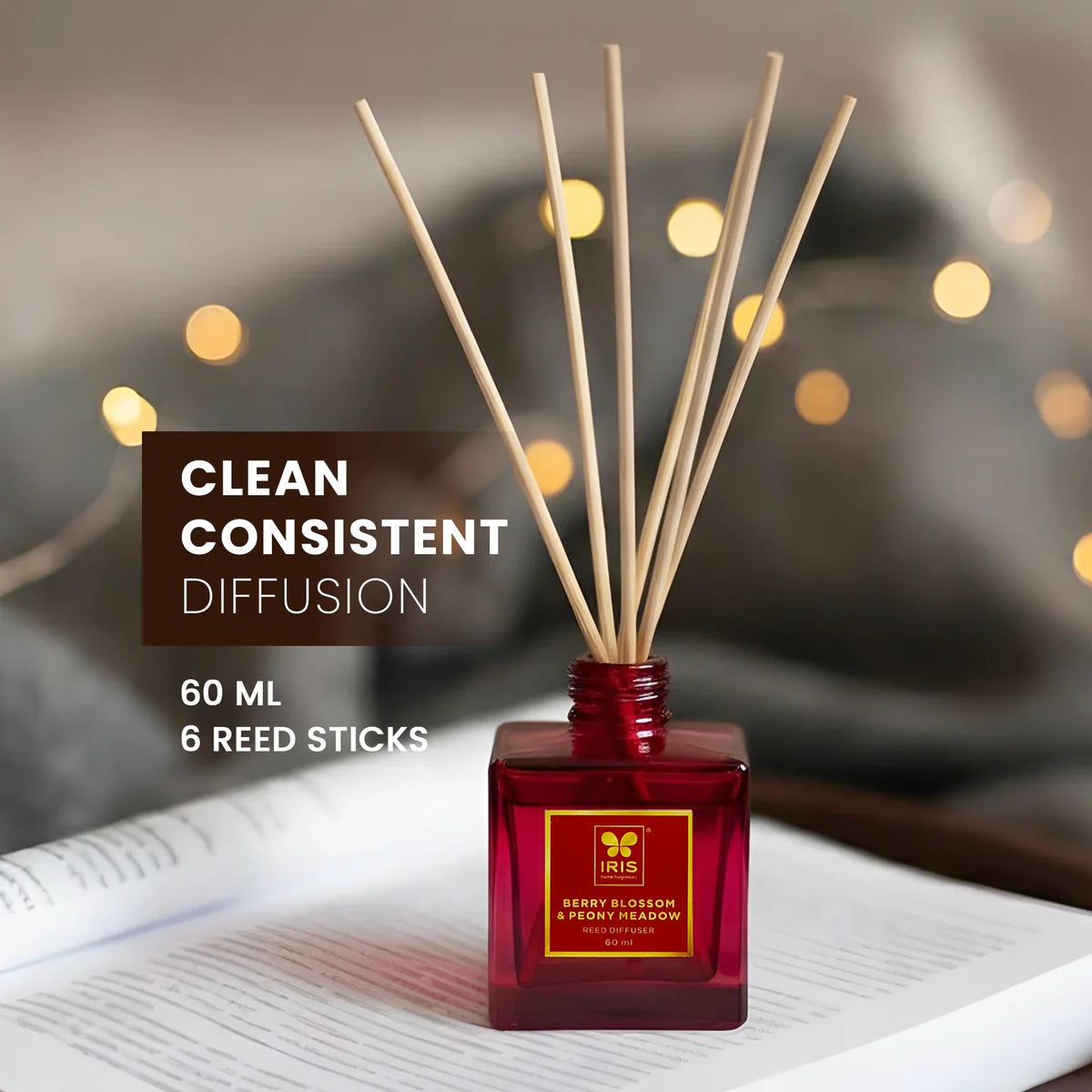 IRIS Reed Diffuser Set |Floral & Fruity Fragrance 60ml