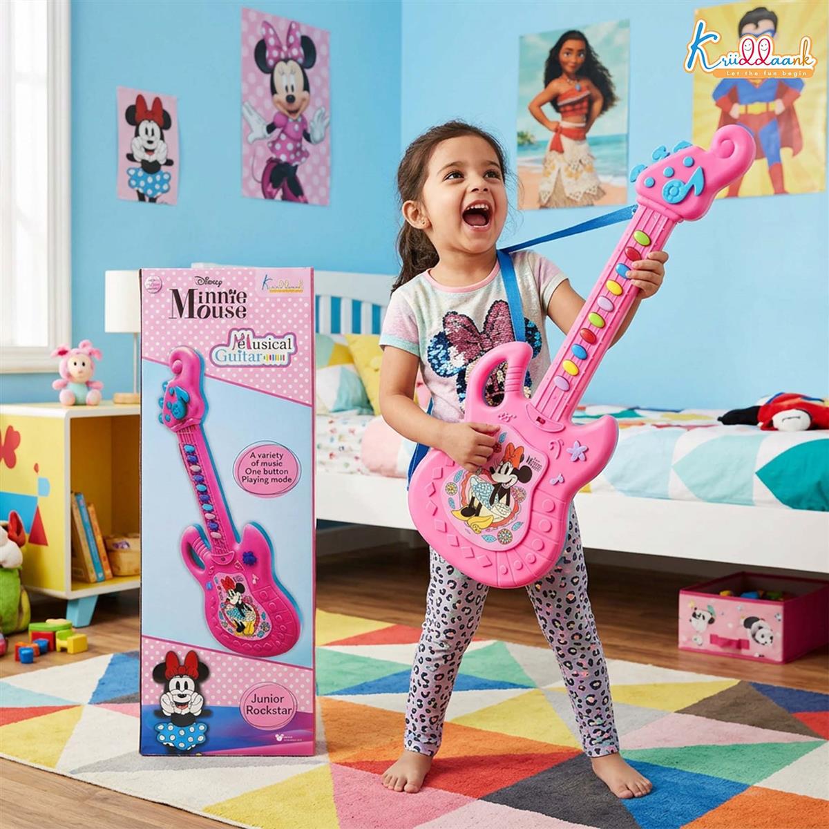 Kriiddaank Minnie Musical Guitar for Toddlers - Pink Sing