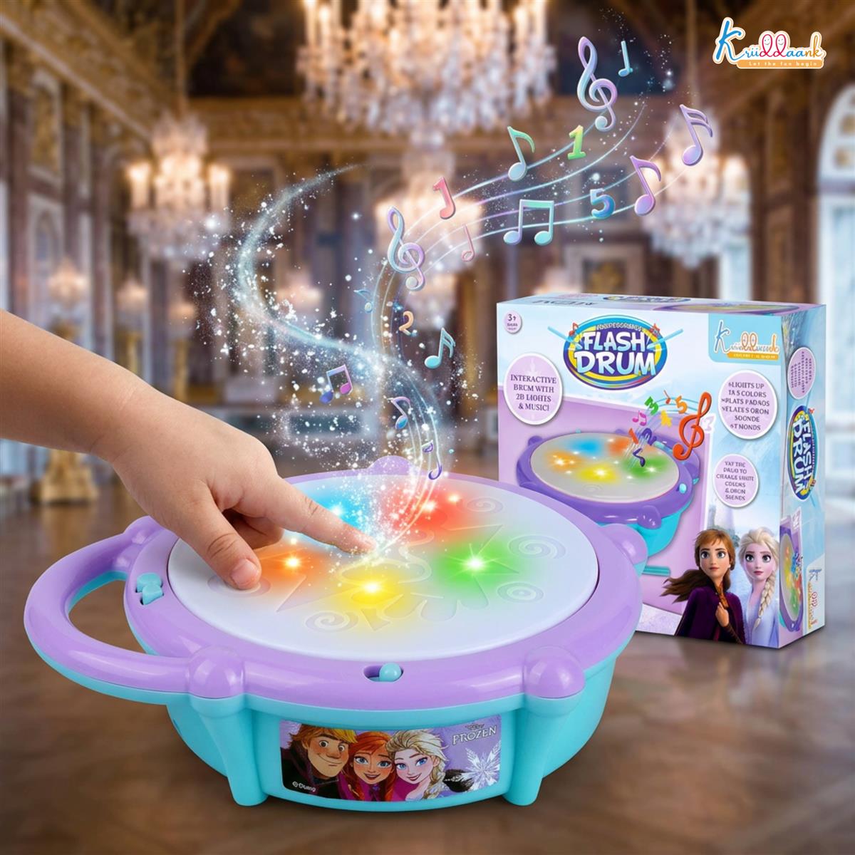 Kriiddaank Frozen Elsa & Anna Flash Drum Toy for Toddlers
