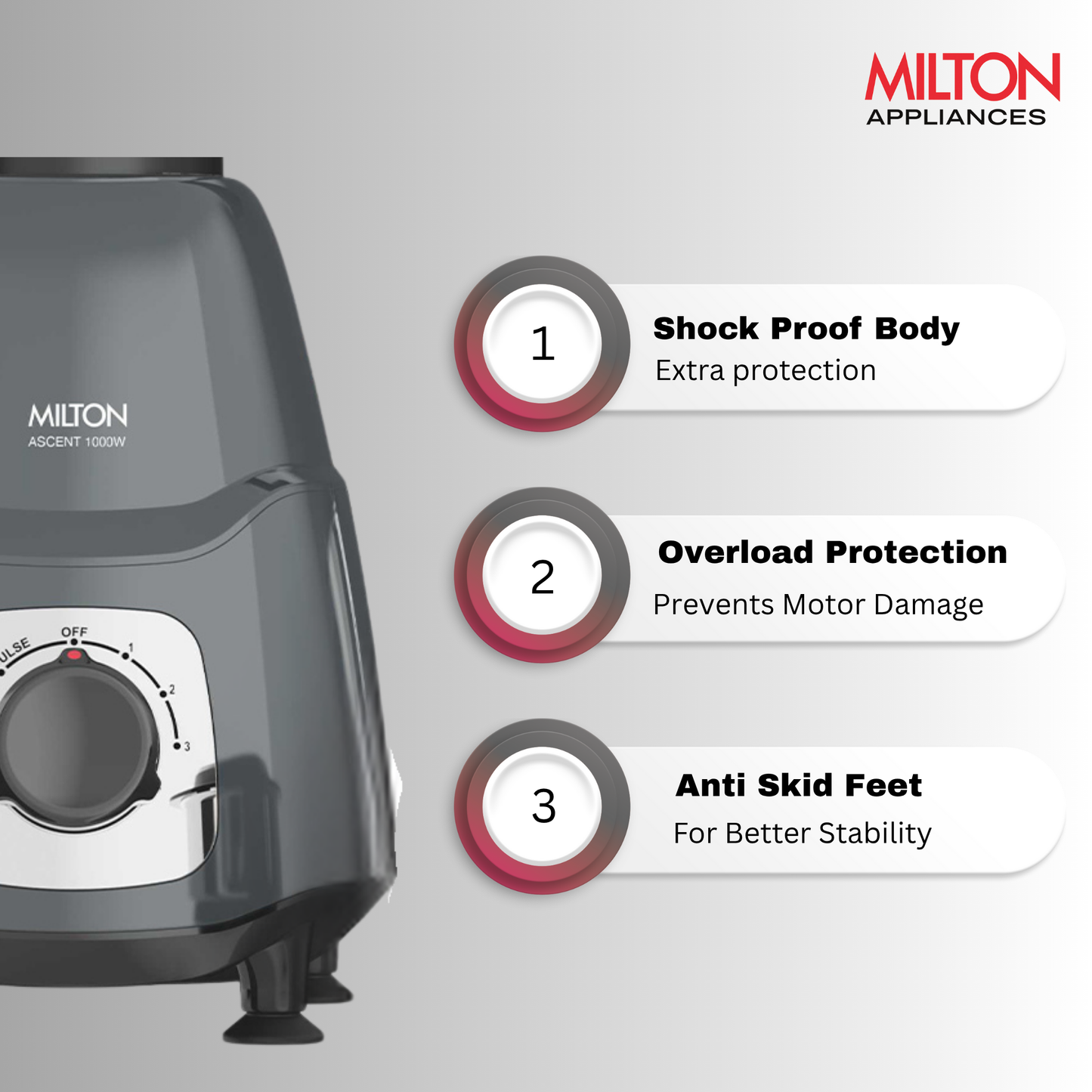 Milton Ascent Mixer Grinder 4 JAR