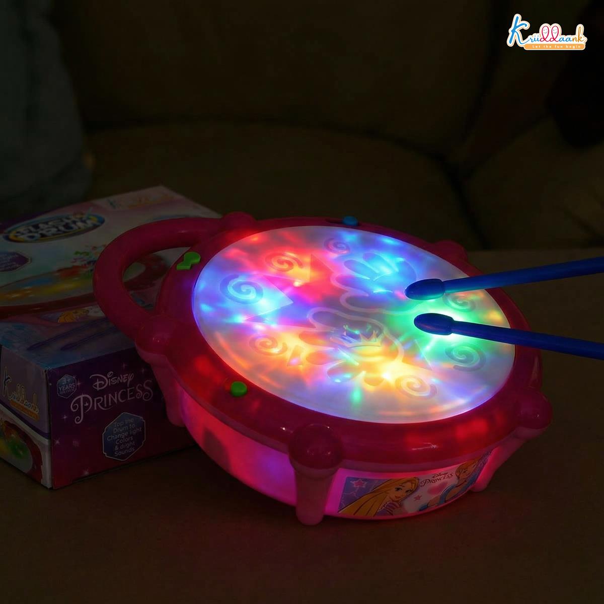 Kriiddaank Disney Princess Flash Drum Toy for Girls