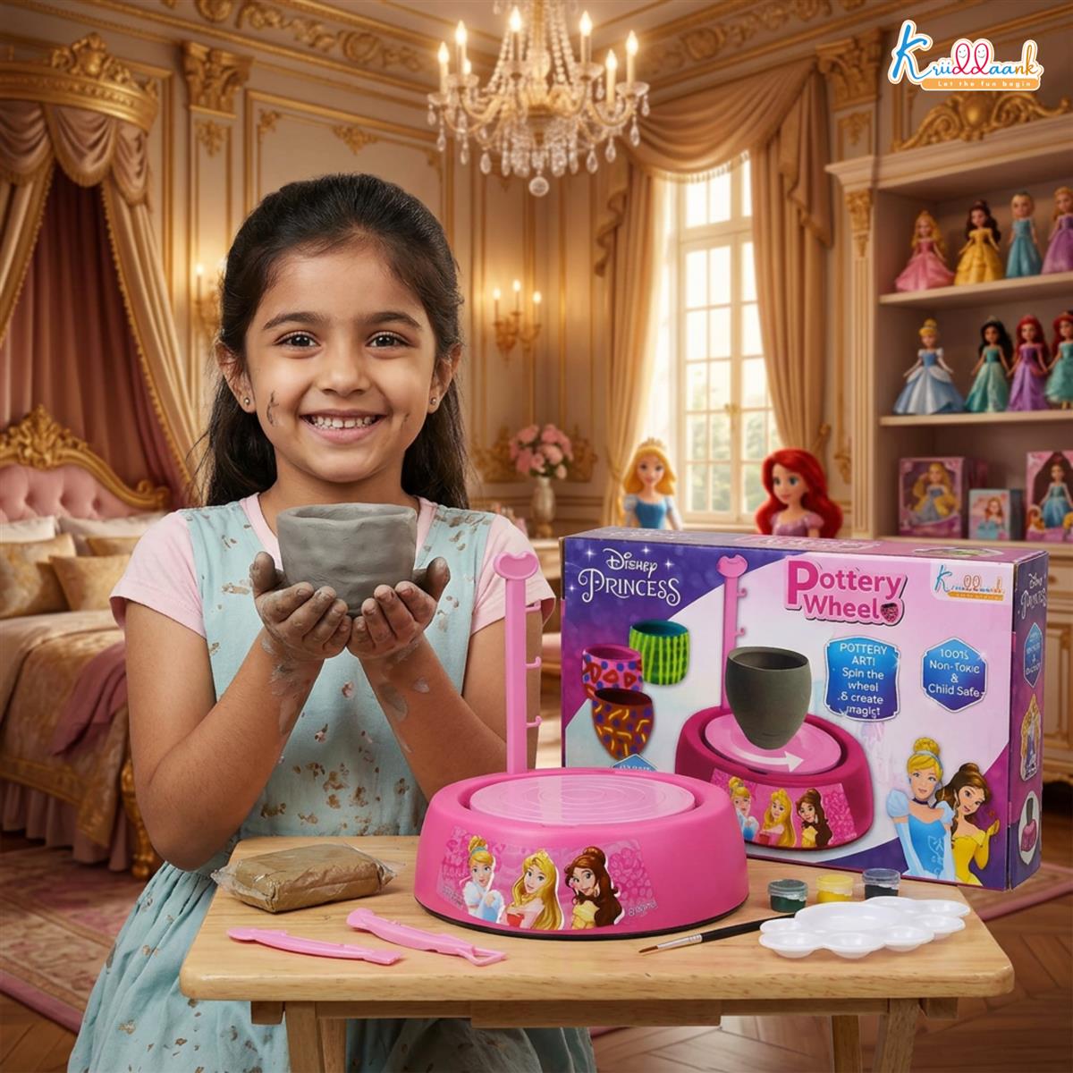 Kriiddaank Disney Princess Theme Pottery Wheel Kit
