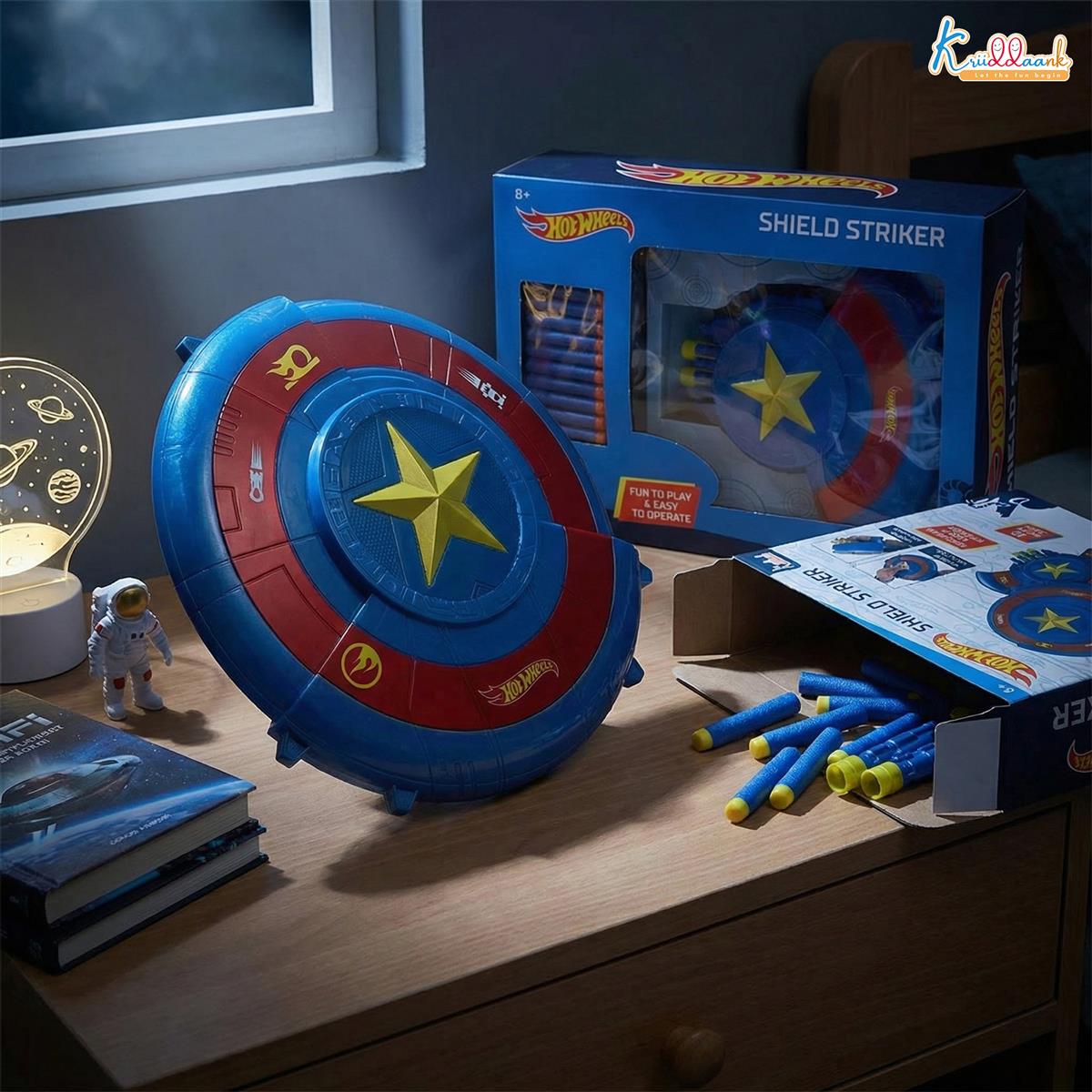 kriiddaank Hot Wheels Shield Striker Dart Blaster Toy for Kids