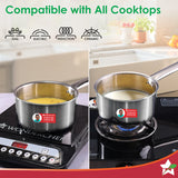 Wonderchef Stella Triply Stainless Steel Milk Pan | 16 cm, 1.7 L