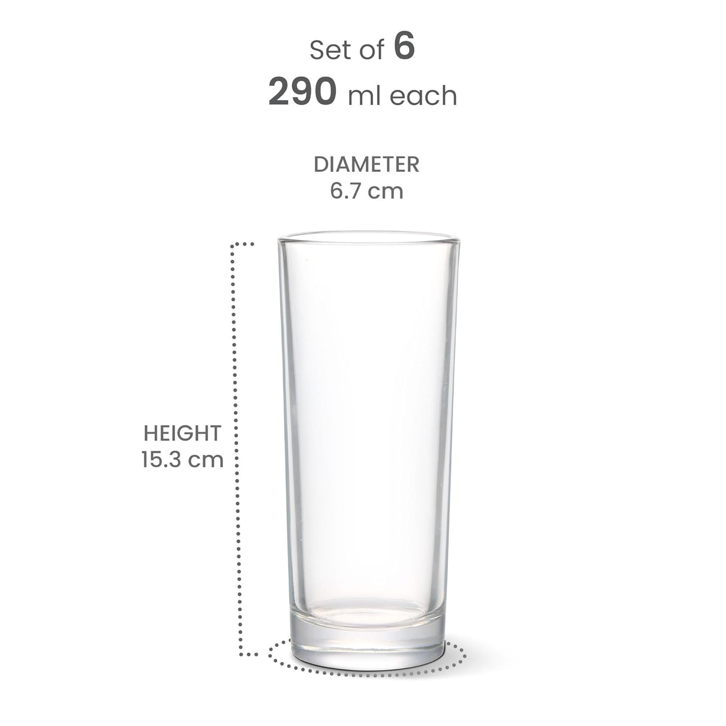 Milton Embassy Cool Glass Tumbler 6pcs set